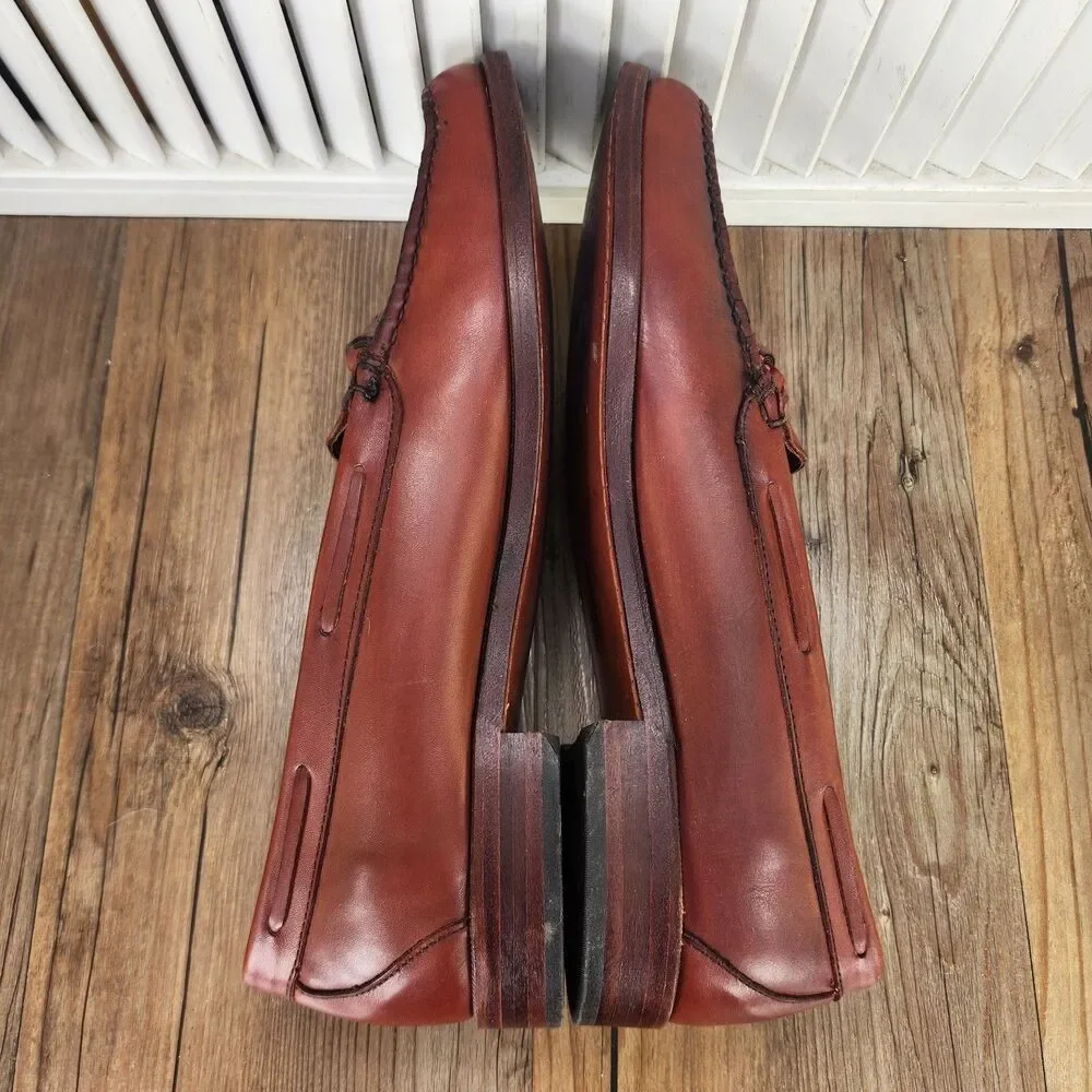 Allen Edmonds Naples Tassel Loafers Men's 14 B Brown Leather Slip On Dress Shoes